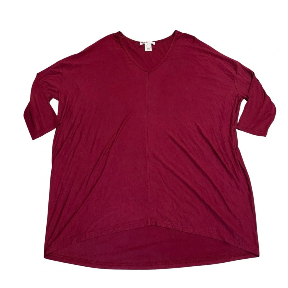 JOY JOY red top with cropped sleeves